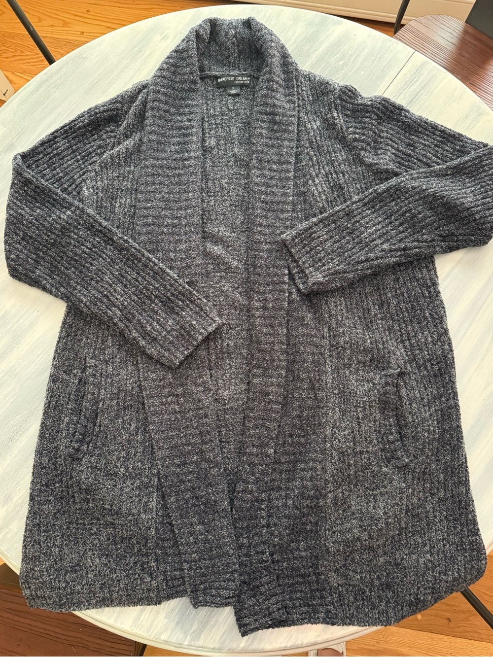 Barefoot Dreams CozyChic Lite Cardigan Grey Marled XL